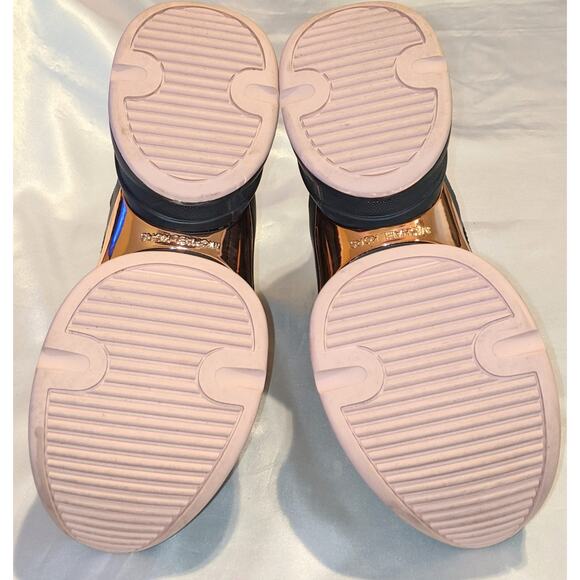 MICHAEL Michael Kors Olympia Glitter Chain-Mesh and Leather Trainers Size 10M - Picture 7 of 9